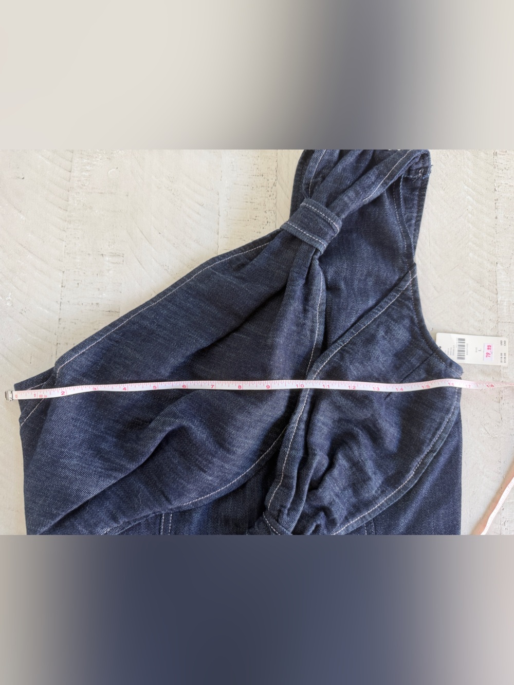 NWT Anthropologie Pilcro One-Shoulder Denim Bow Top size Large - Picture 6 of 9